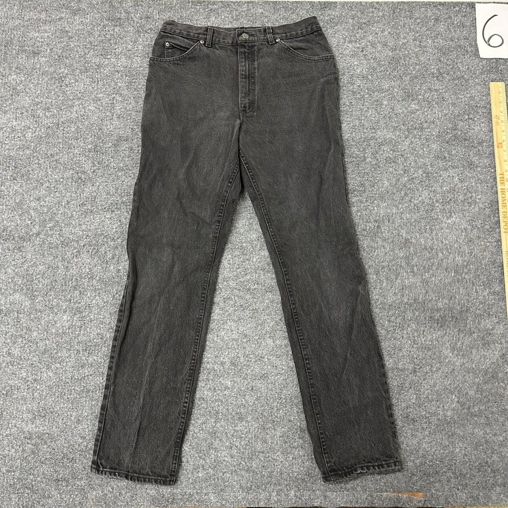 Lee Jeans Mens Size 34x34 Black Riders Straight Leg Faded Denim Made in USA
